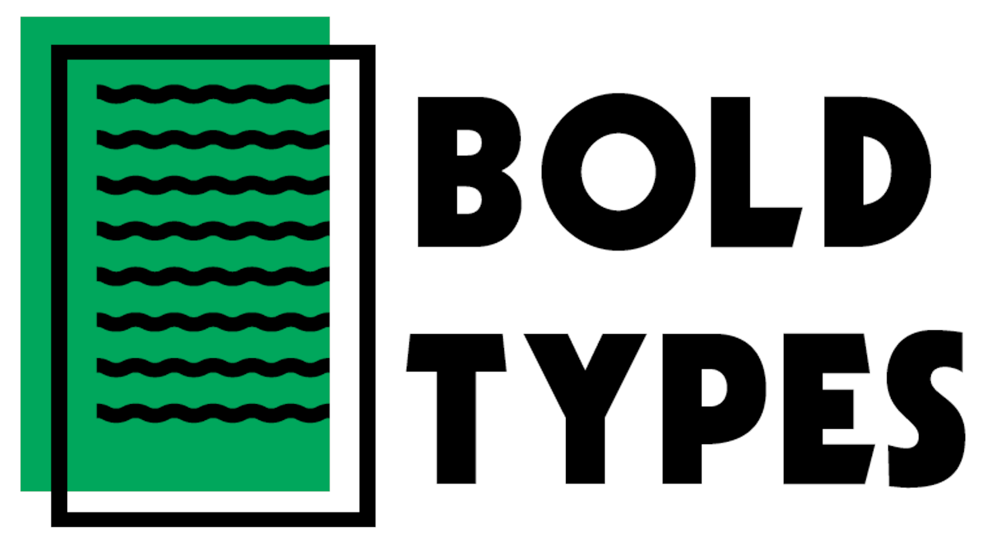 Bold Types logo, with a stylised sheet of paper with lines representing writing