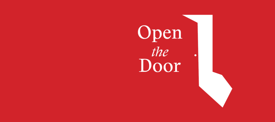 Open the Door logo of a stylised door opening with light streaming through