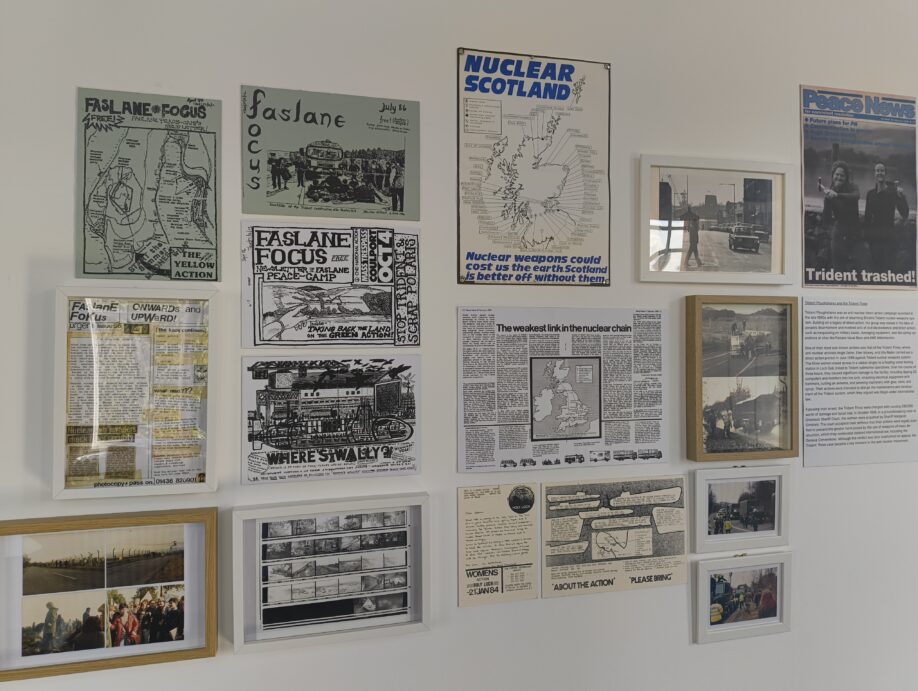 A collection of photos, articles and pamphlets arguing against nuclear weapons in Scotland.