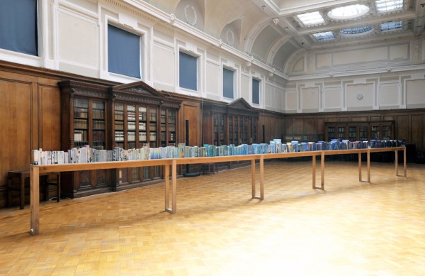 The Blue Spine installation at the Mitchell Library on Saturday 19th June 2010